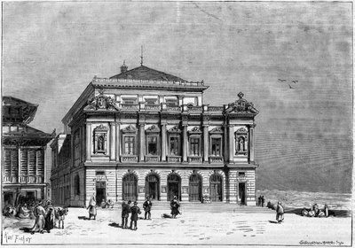 Das Theater von Constantine in Algerien, gebaut vom Architekten Paul Jean Gion (1838-1904) zwischen 1877 und 1883 - die Außenseite des Theaters von Unknown artist