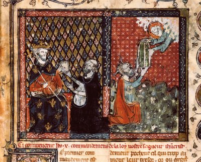 Der Übersetzermönch präsentiert sein Buch König Philipp III. von Frankreich, genannt der Kühne (1270-1285). Miniatur aus Die christliche Lehre, von St. Augustinus (?) von Unknown artist