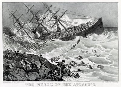 Das Wrack der RMS Atlantic, transatlantischer Ozeandampfer der White Star Line, an der Küste von Nova Scotia von Unknown artist