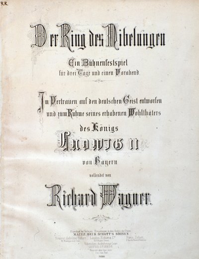 Titelseite der Partitur von Der Ring des Nibelungen von Wagner von Unknown artist