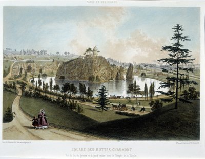 Transformationen von Paris unter dem Zweiten Kaiserreich, Haussmann Paris. Der Garten von Buttes Chaumont von Unknown artist