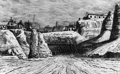 Transformationen von Paris unter dem Zweiten Kaiserreich, Haussmann Paris: Zerstörung von Kleinpolen für den Bau des Boulevard Malesherbes von Unknown artist