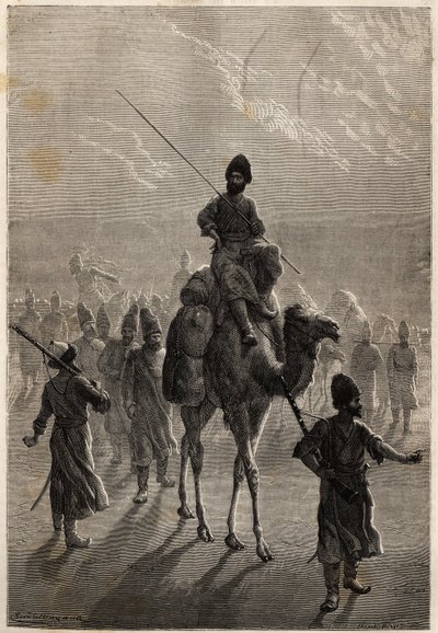 Türkische Gefangene, die nach Teheran gebracht werden, um ihre Feindschaft zu handeln oder gegen andere Gefangene auszutauschen von Unknown artist