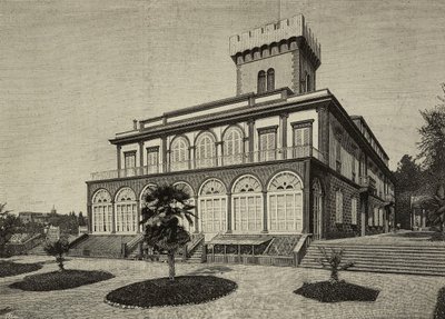 Ansicht der Villa Fabbricotti, wo Königin Victoria (1819-1901) eine Zeit lang wohnte, Florenz, Italien, Gravur nach einem Foto von G Brogi aus L