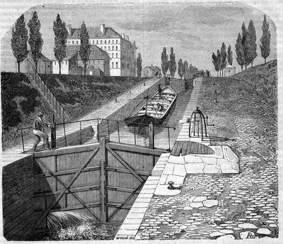 Ansicht des Canal Saint Martin in der Nähe von Paris von Unknown artist
