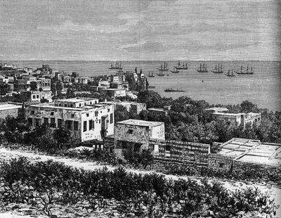 Ansicht der Stadt Beirut. Gravur in „The Journal of Youth“ von Unknown artist