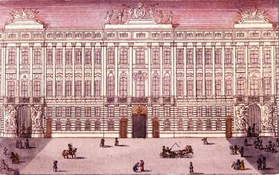 Ansicht der Kaiserlichen Kanzlei in Wien, Österreich. Gravur von 1820 von Unknown artist