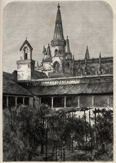 Ansicht des Klosters von Batalha in Portugal. Gravur in „Das illustre Universum“ von Unknown artist