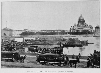 Ansicht der Newa, Admiralität und Isaakskathedrale. St. Petersburg von Unknown artist