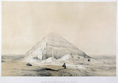 Ansicht der Pyramide von Saqqarah (Sakkarah). Ägypten. Illustration des 19. Jahrhunderts von Unknown artist