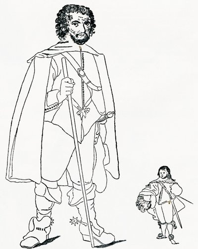 Walter Parsons und Sir Jeffrey Hudson, aus The Strand Magazine veröffentlicht 1894. von Unknown artist