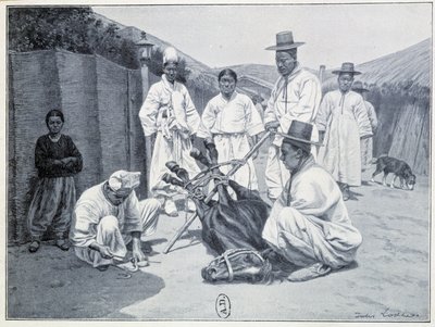Art, ein Pferd in Korea zu holen - Gravur von Unknown artist