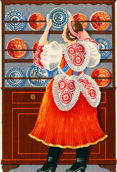 Frau in traditioneller ungarischer Tracht von Unknown Artist