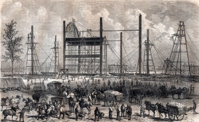 Arbeiten auf dem Marsfeld in Paris Ende April 1866 - Gravur von 1867 von Unknown artist