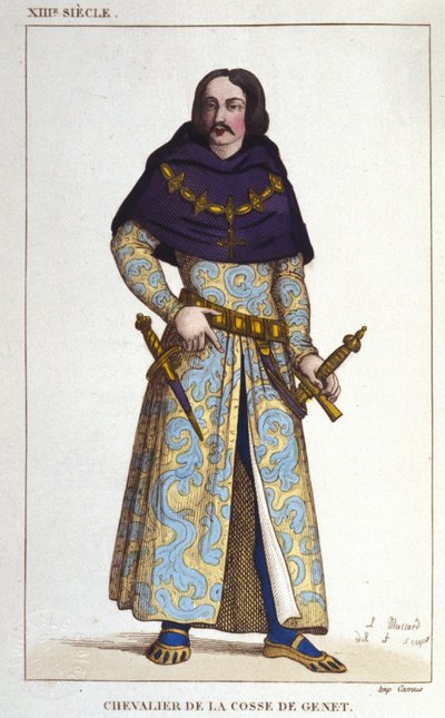 Kostüm des Chevalier de la Cosse de Genet nach dem Jahr 1365 (1830) von Unknown artist