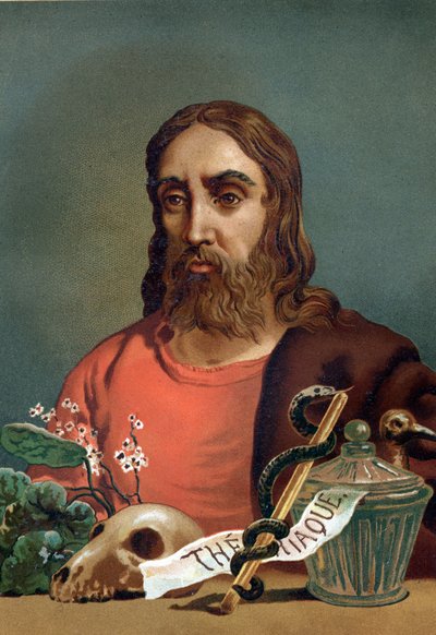 Porträt von Claude Galien (Klaudios Galenos oder Claudio Galeno oder Claudius Galenus oder Galen, ca. 131 - ca. 201), griechischer Arzt. nach „La Ciencia y sus Hombres“ von Louis Figuier. Barcelona 1881 von Unknown artist