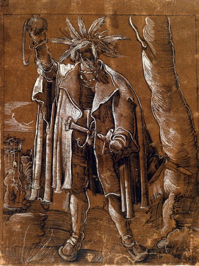 Darstellung eines Zauberers, der eine magische Kugel hält. von Unknown artist