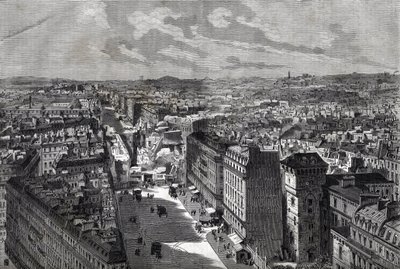 Die großen Werke von Haussmann - Transformationen von Paris unter dem Zweiten Kaiserreich, Paris Haussmannien (Boulevard, Haussmannsche Arbeiten) - Gravur in „Le journal illustré“ vom 1 von Unknown artist