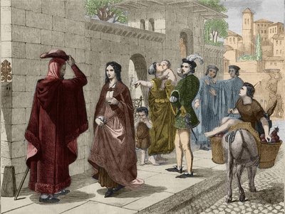Das erste Treffen von Laure (Laura de Noves) von Unknown artist