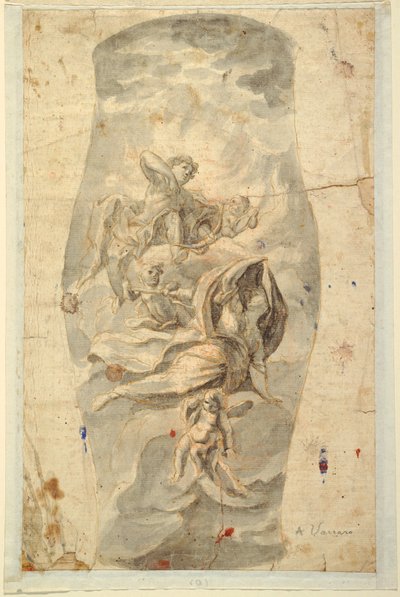 Zeichnung, Deckengestaltung mit Apollo, ca. 1780 von Unknown artistUnknown artist