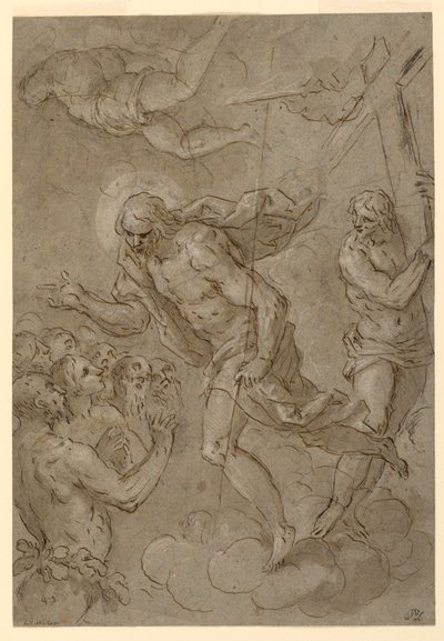 Zeichnung, Christus in der Vorhölle, 1625-1628 von Unknown artistUnknown artist