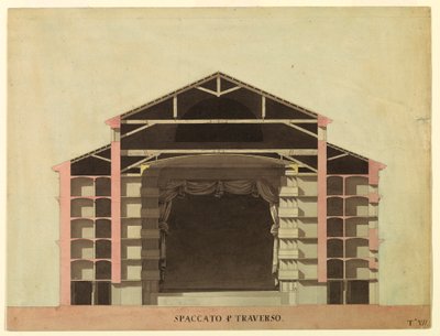 Entwurf für La Fenice, Venedig: Querschnitt, 1788 von Unknown artistUnknown artist