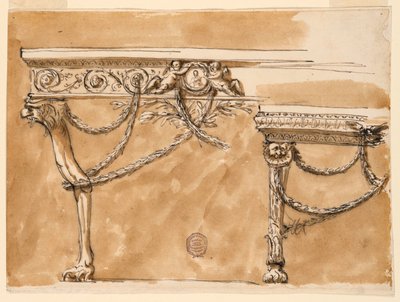 Zeichnung, Konsolentische, ca. 1790 von Unknown artistUnknown artist
