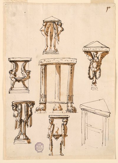 Zeichnung, Konsolentische, ca. 1800 von Unknown artistUnknown artist
