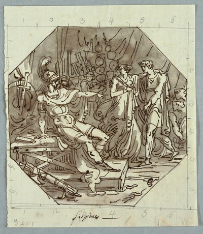 Zeichnung, Die Enthaltsamkeit des Scipio, 1811 von Unknown artistUnknown artist