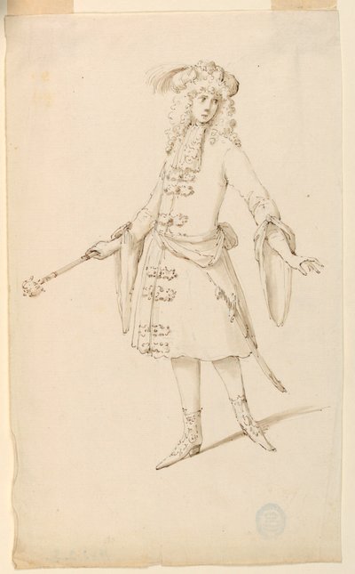 Kostümentwurf: Ein Edelmann, König oder Prinz für ein Ballett, ca. 1720 von Unknown artistUnknown artist