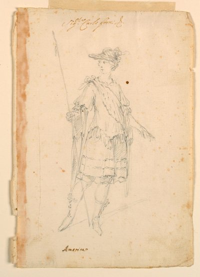Kostümentwurf: Amerika für ein Ballett, ca. 1720 von Unknown artistUnknown artist