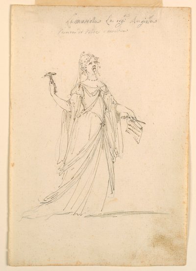 Zeichnung, Kostümentwurf: Musik für ein Ballett, ca. 1720 von Unknown artistUnknown artist