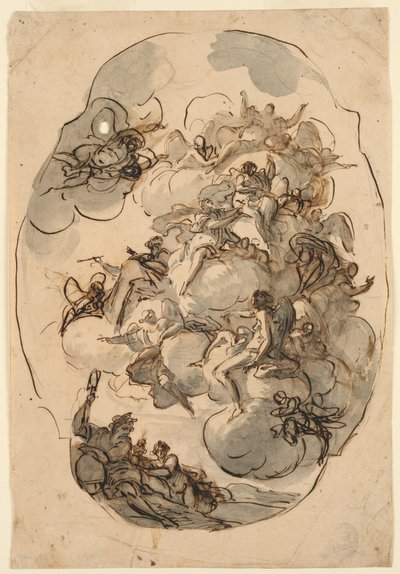 Zeichnung, Entwurf für eine Decke, 17.–19. Jahrhundert von Unknown artistUnknown artist