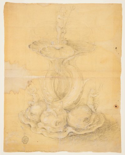 Zeichnung, Entwurf für ein Mittelstück, 1630–1660 von Unknown artistUnknown artist