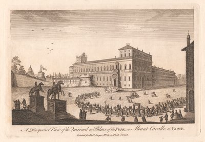 Eine perspektivische Ansicht des Quirinal oder des Papstpalastes auf dem Monte Cavallo in Rom von Unknown artist