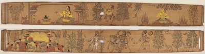 Ein Prinz übt Askese (recto); Shiva und seine Anhänger kehren zum Berg Kailash zurück (verso), aus einer Romanze von Chandrabhanu und Lavanyavati von Upendra Bhanja (1670–1740) von Unknown artist