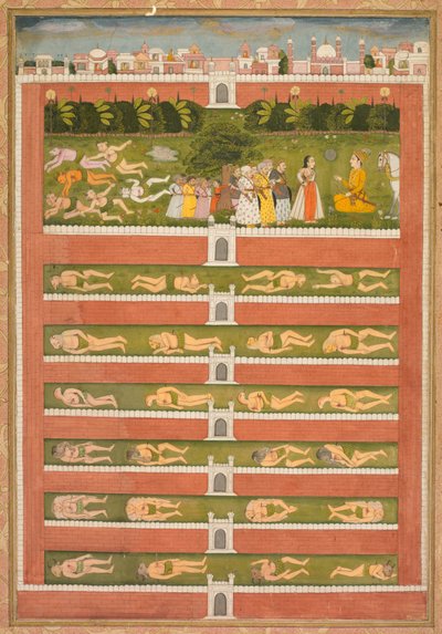 Eine Prinzessin und Dämonen vor einem Edelmann: Ein Blatt aus einer poetischen Romanze über Shah Alam I (recto) von Unknown artist
