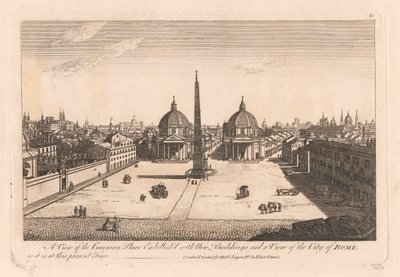 Eine Ansicht des Gemeinplatzes, geschmückt mit neuen Gebäuden und einer Ansicht der Stadt Rom, wie sie derzeit ist von Unknown artist