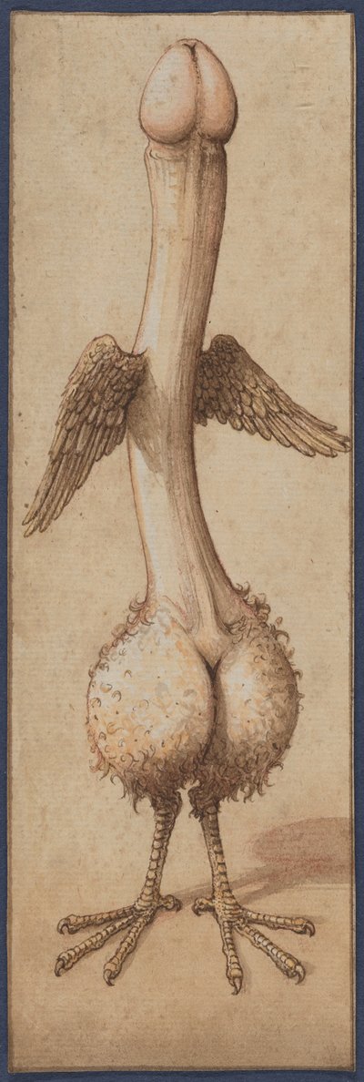 Ein geflügelter Phallus in Form eines Vogels von Unknown artist