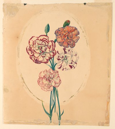 Ein Strauß aus vier Nelken von Unknown artist