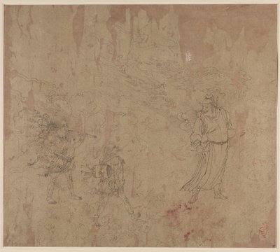 Album mit daoistischen und buddhistischen Themen: Prozession daoistischer Gottheiten: Blatt 18 von Unknown artist