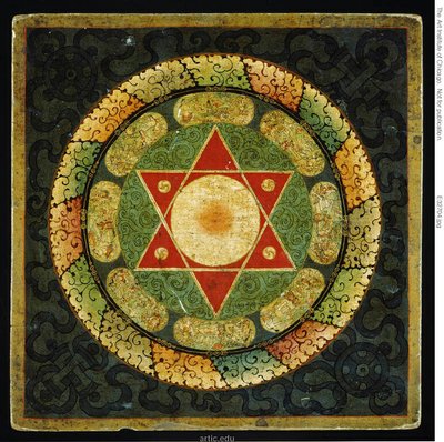Altartisch mit Mandala des weiblichen tantrischen erleuchteten Wesens (Vajrayogini) von Unknown artist