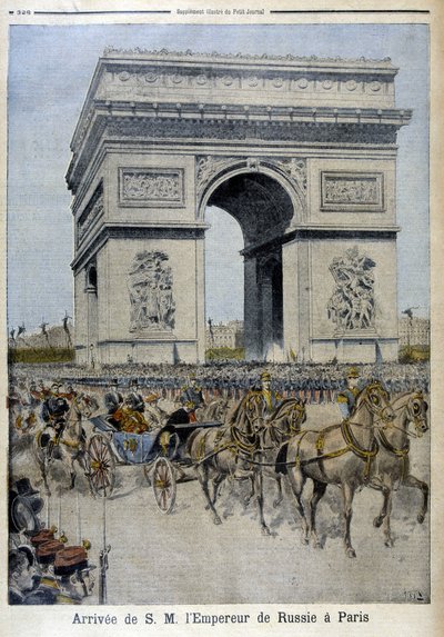 Ankunft des russischen Kaisers Nikolaus II. in Paris - in „Le Petite Journal“ vom 11.10.1896 von Unknown artist
