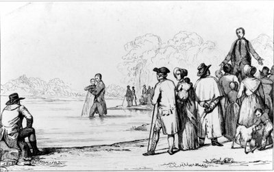 Taufe der Anabaptisten mit vollständigem Eintauchen ins Wasser von Unknown artist