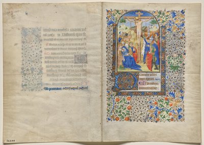 Bifolio aus einem Stundenbuch: Die Kreuzigung: Stunden des Kreuzes (recto) von Unknown artist