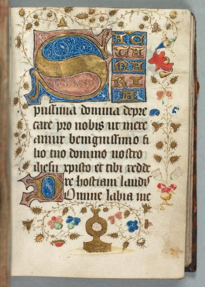 Stundenbuch (Gebrauch von Metz): Fol. 27r, dekorierte Initialen von Unknown artist