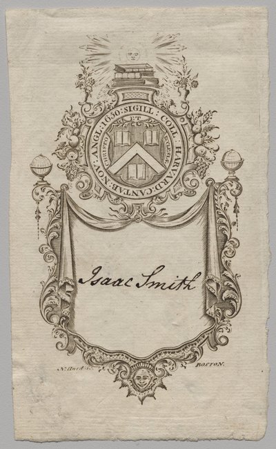Exlibris: Wappen mit der Inschrift Isaac Smith von Unknown artist
