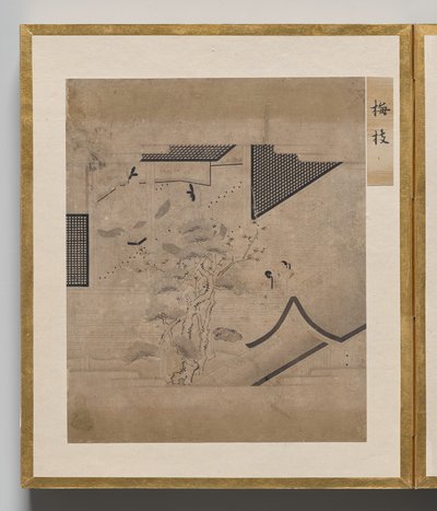 Zweig des Pflaumenbaums aus dem Album der Illustrationen für die Geschichte von Genji von Unknown artist
