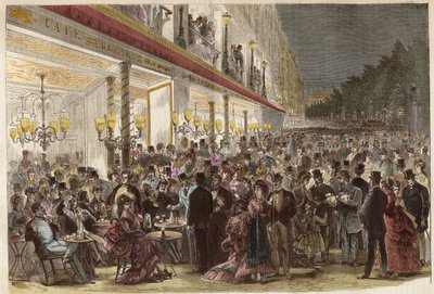 Café auf den Grands Boulevards an einem Sommerabend 1869 - Paris - Café auf den Grands Boulevards an einem Sommerabend - 1869 von Unknown artist