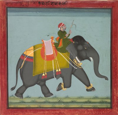 Geschmückter Elefant mit einem Mahout von Unknown artist